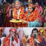 सुरेश गुप्ता और वीना गुप्ता ने अपने हाथों से किया माता की चौकी की ज्योति प्रज्वलित, किया साड़ी वितरण